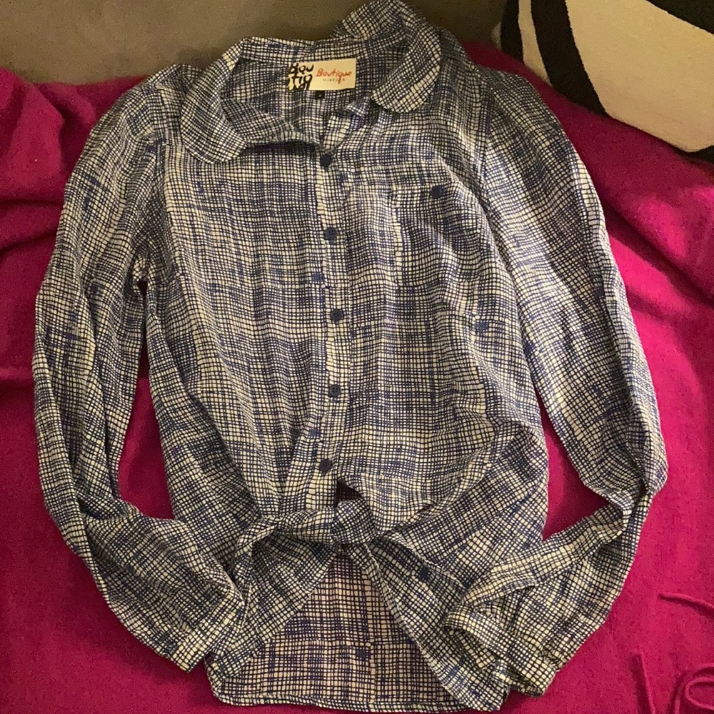 Jaeger Silk tie front blouse